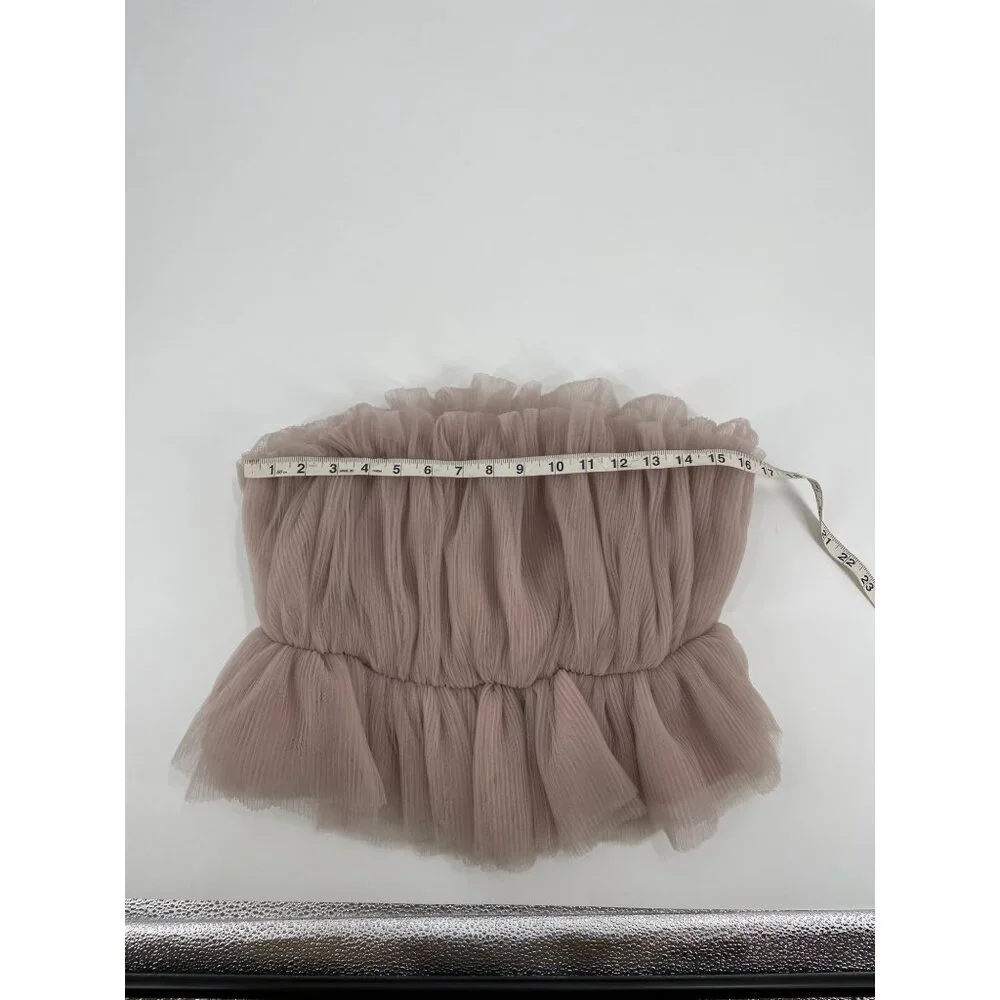 NWT Endless Rose Womens Strapless Tulle Peplum Top M Lightweight Fairy Feminine - Picture 8 of 8